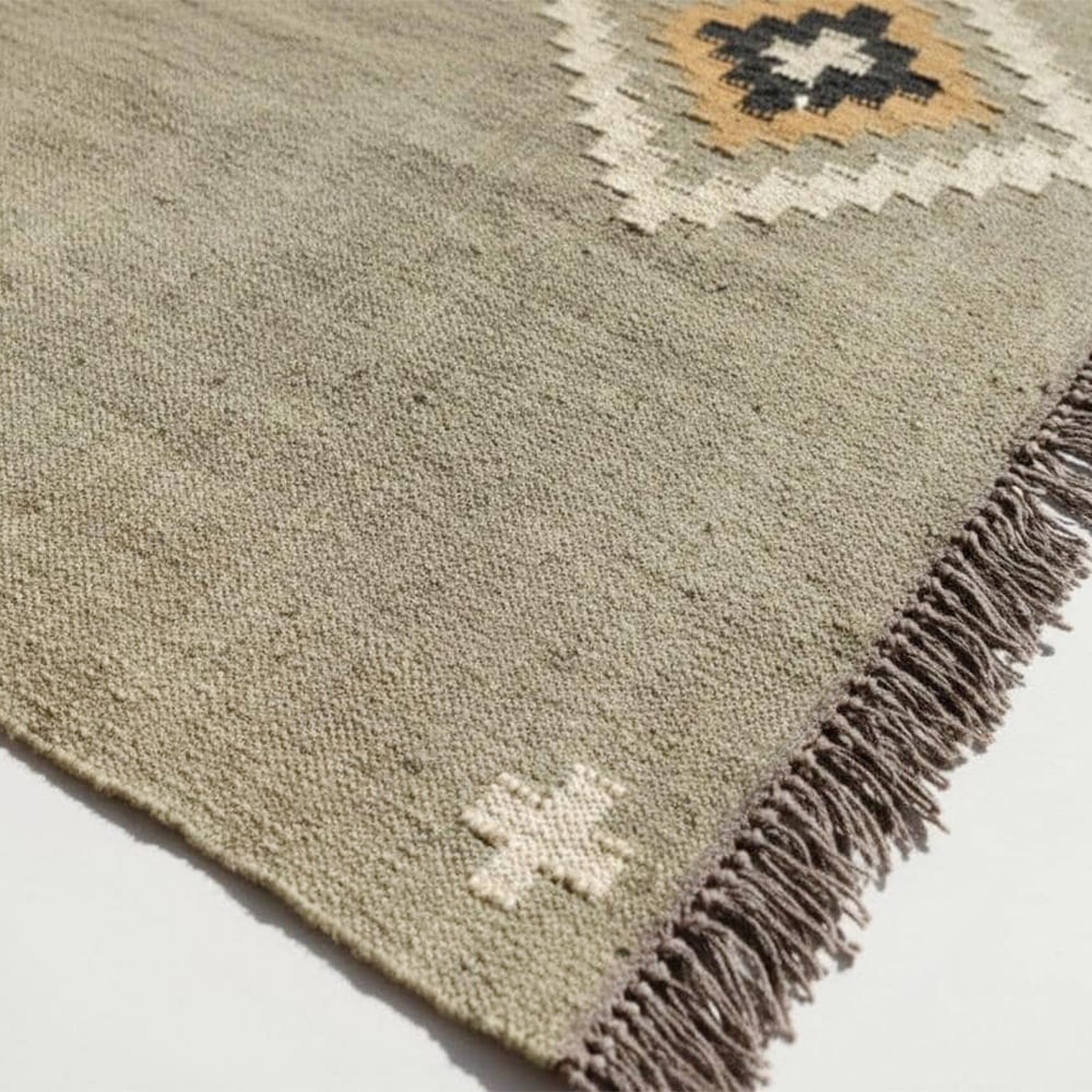 Multicolor Jute Vintage Handcrafted Dhurrie For Home